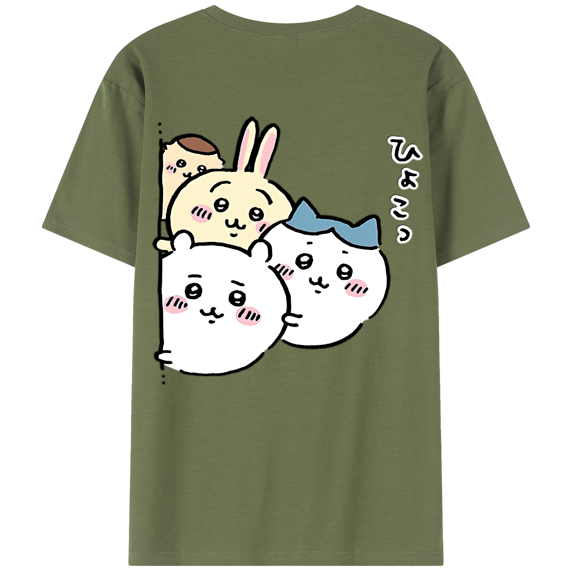 （画像用） ちいかわ ちいかわ Chii-kawa chiikawa 綿100％半袖Tシャツ（背面プリント）